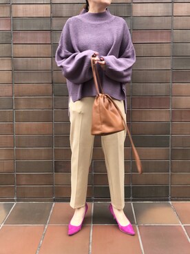 「AmiAmi（アミアミ）の【雑誌steady.5月号掲載商品】走れる7cmヒールパンプス/生地巻きヒール/春夏Ver.（パンプス）」を使った、kaorinnさん（レディース・158cm）の冬コーディネート