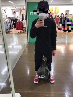 「Alpha Industries（アルファインダストリーズ）のアイテム（バッグ）」を使った、 ucさん（メンズ・159cm）の春コーディネート