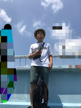 「アイテム（ハット、ブラウン系）」を使った、 ucさん（メンズ・159cm）の夏コーディネート