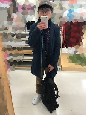 「いつもありがとうございます」｜「アイテム（チェスターコート）」を使った、 ucさん（メンズ・159cm）の冬コーディネート
