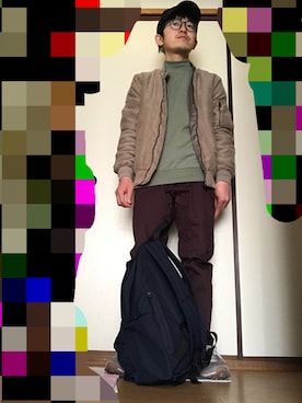 「しまむら（シマムラ）のアイテム（ブルゾン）」を使った、 ucさん（メンズ・159cm）の春コーディネート
