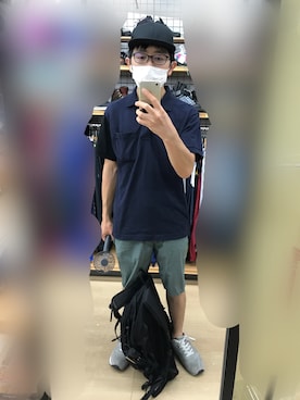 「アイテム（スマホグッズ、ブルー系）」を使った、 ucさん（メンズ・159cm）の夏コーディネート