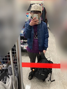「ZIP FIVE（ジップファイブ）のアイテム（MA-1）」を使った、 ucさん（メンズ・159cm）の冬コーディネート