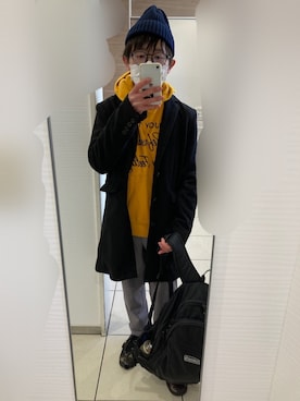 「THE CASUAL（カジュアル）のアイテム（ジャケット/アウター）」を使った、flさん（メンズ・159cm）の冬コーディネート