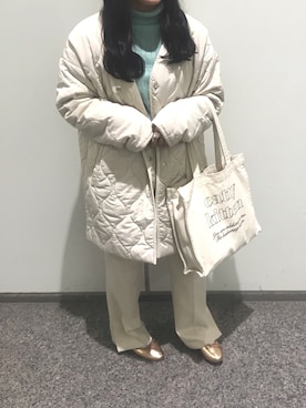 「DISCOAT（ディスコート）のバレーシューズ（バレエシューズ）」を使った、riritam4012さん（レディース・156cm）の冬コーディネート