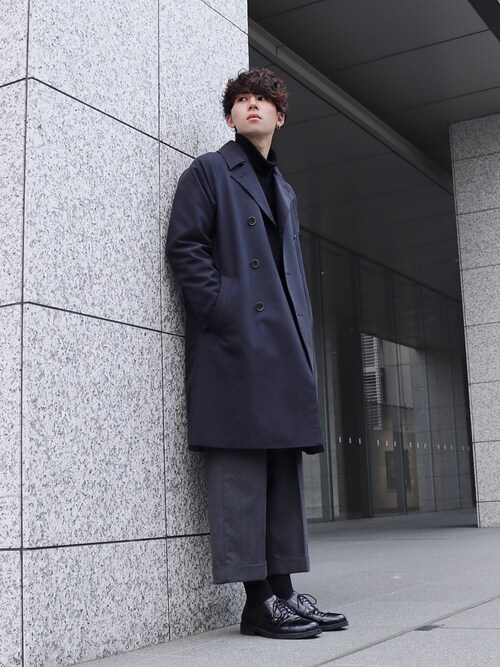 ニコチン 無秩序 道徳の 黒 ロング コート メンズ コーデ Fujimori Jibika Jp