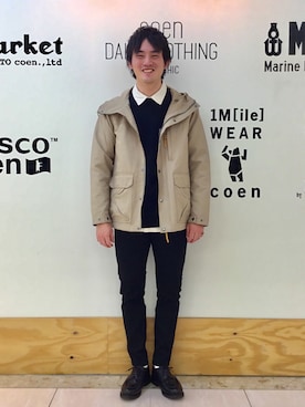 「SMITH'S（スミス）のアイテム（スウェット）」を使った、こまかずさん（メンズ・170cm）の冬コーディネート