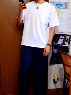 「アイテム（バングル/リストバンド）」を使った、つかささん（メンズ・173cm・20代）の夏コーディネート