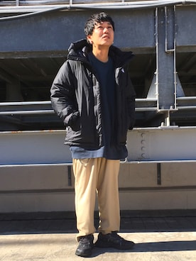 「tk.TAKEO KIKUCHI」｜「アイテム（ダウンジャケット/コート）」を使った、so-yaさん（メンズ・170cm）の秋コーディネート