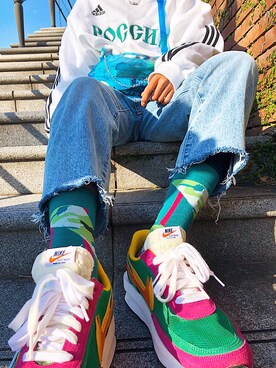 「Gosha Rubchinskiy（ゴーシャラブチンスキー）のアイテム（スウェット）」を使った、yxitoさん（メンズ・171cm）の冬コーディネート