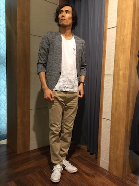 「ポケットＴシャツ」｜「アイテム（ノーカラージャケット）」を使った、Suguru Yoshizakiさん（メンズ・178cm）の春コーディネート