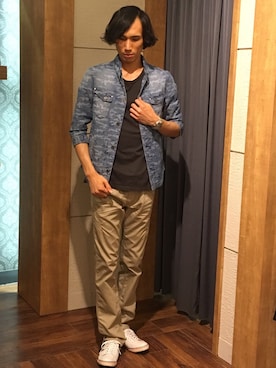 「GOLIATH（ゴライアス）のアイテム」を使った、Suguru Yoshizakiさん（メンズ・178cm）の夏コーディネート