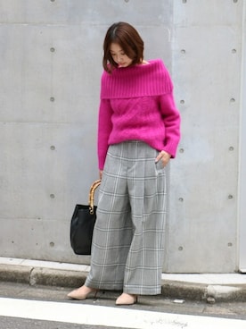 「Noble（ノーブル）のアイテム（パンツ）」を使った、yumiさん（レディース・158cm）の秋コーディネート