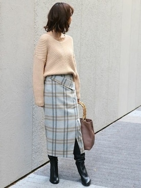 「Carol J.（キャロルジェイ）のアイテム」を使った、yumiさん（レディース・158cm）の冬コーディネート