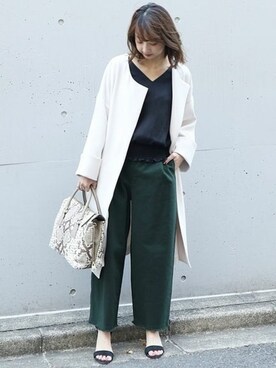 「Noble（ノーブル）のアイテム（パンツ）」を使った、yumiさん（レディース・158cm）の冬コーディネート