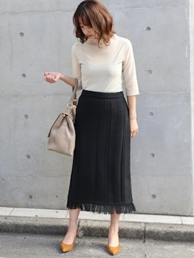 「Carol J.（キャロルジェイ）のアイテム」を使った、yumiさん（レディース・158cm）の冬コーディネート