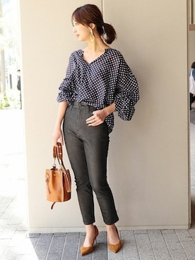 「Noble（ノーブル）のアイテム（バッグ）」を使った、yumiさん（レディース・158cm）の冬コーディネート