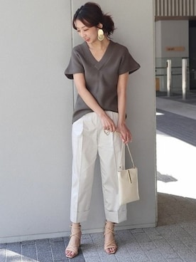 「SMIR NASLI（サミールナスリ）のアイテム」を使った、yumiさん（レディース・158cm）の春コーディネート