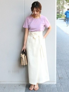 「Noble（ノーブル）のアイテム（ニット/セーター）」を使った、yumiさん（レディース・158cm）の春コーディネート