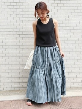 「Noble（ノーブル）のアイテム（ニット/セーター）」を使った、yumiさん（レディース・158cm）の春コーディネート