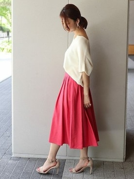 「Noble（ノーブル）のアイテム（ニット/セーター）」を使った、yumiさん（レディース・158cm）の夏コーディネート