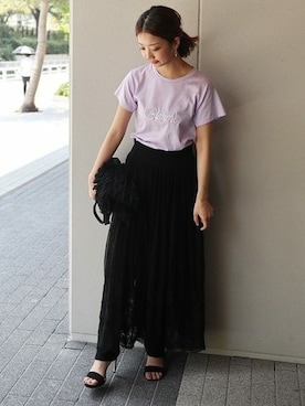 「Noble（ノーブル）のアイテム（トートバッグ）」を使った、yumiさん（レディース・158cm）の夏コーディネート