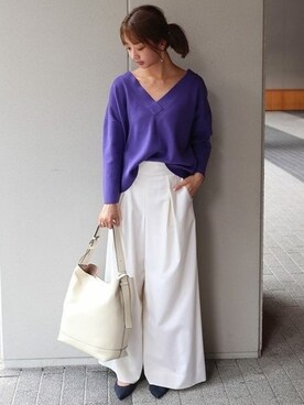 「ホワイトパンツ」｜yumiさん（レディース・158cm）の夏コーディネート