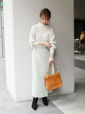 「アンゴラニット」｜yumiさん（レディース・158cm）の秋コーディネート