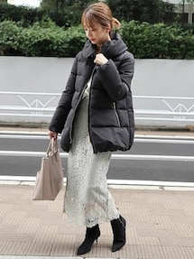 Noble（ノーブル）の「【WEB限定】エステルファイユミドルダウンコート