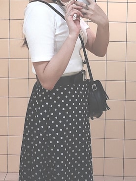「黒ドット」｜ハタさんさん（レディース・166cm）の夏コーディネート