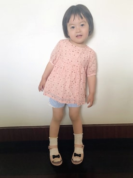 「2歳3ヶ月」｜「アイテム（サンダル）」を使った、NANAଘ(੭ˊ꒳ ˋ)੭✧さん（キッズ・90cm）の春コーディネート