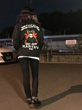 「アイテム（ストール/ショール）」を使った、asako*さん（レディース・158cm）の冬コーディネート