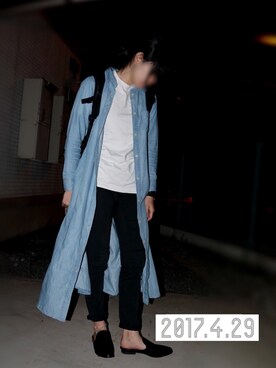 「LACOSTE」｜「アイテム（シャツワンピース）」を使った、asako*さん（レディース・158cm）の春コーディネート