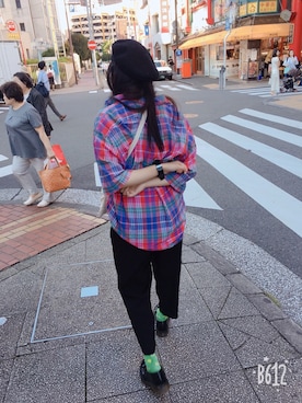 「アイテム（ハンチング/ベレー帽、ゴールド系）」を使った、asako*さん（レディース・158cm）の秋コーディネート