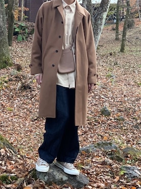 「Steven Alan（スティーブンアラン）のアイテム（チェスターコート）」を使った、shoさん（メンズ・166cm）の冬コーディネート