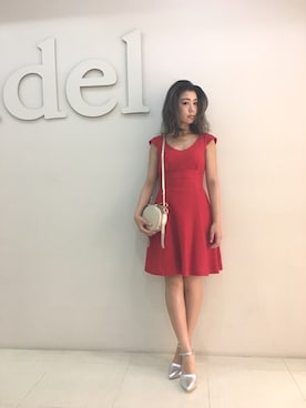 「snidel」｜「アイテム（バッグ）」を使った、reia uchiyamaさん（レディース・161cm）の夏コーディネート