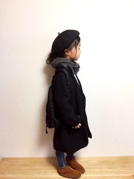 「Handmade（ハンドメイド）のアイテム（ダウンジャケット/コート）」を使った、miyuuu.さん（キッズ・110cm）の秋コーディネート