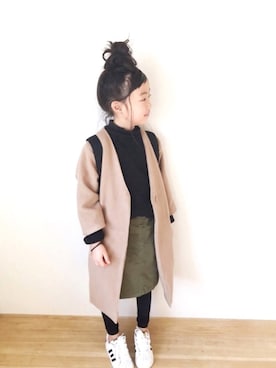 「Burner（バーナー）のアイテム（スカート）」を使った、miyuuu.さん（キッズ・110cm）の春コーディネート