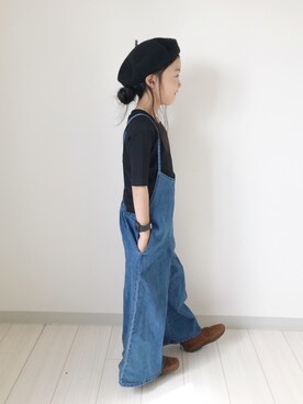 「秋色コーデ」｜「アイテム（ハンチング/ベレー帽）」を使った、miyuuu.さん（キッズ・110cm）の秋コーディネート