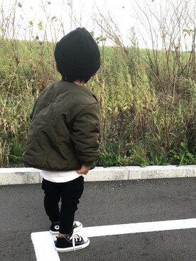 「オシャレパッソ」｜「アイテム（ノーカラージャケット）」を使った、miyuuu.さん（キッズ・110cm）の秋コーディネート