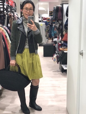 「Vert Dense（ヴェールダンス）のアイテム」を使った、Yukki Liさん（レディース・158cm）の冬コーディネート