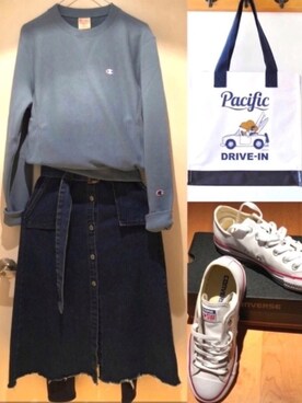 「SWEAT」｜Yukki Liさん（レディース・158cm）の冬コーディネート