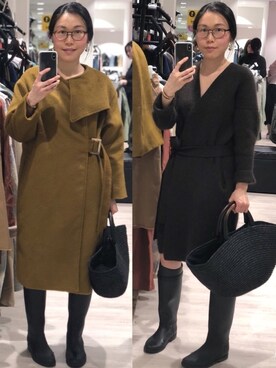 「BROWN」｜「アイテム（アクセサリー）」を使った、Yukki Liさん（レディース・158cm）の春コーディネート