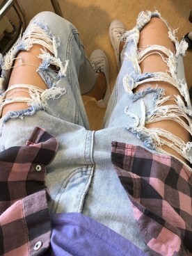 「handmade」｜「アイテム（スリッポン）」を使った、Yukki Liさん（レディース・158cm）の夏コーディネート
