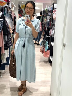 「blue」｜「アイテム（その他）」を使った、Yukki Liさん（レディース・158cm）の夏コーディネート