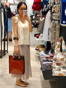 「earthtone」｜「アイテム（その他）」を使った、Yukki Liさん（レディース・158cm）の夏コーディネート