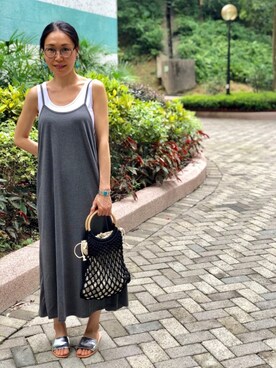 「gray」｜「アイテム（その他）」を使った、Yukki Liさん（レディース・158cm）の夏コーディネート