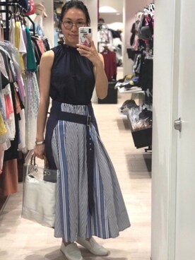 「blue」｜「アイテム（その他）」を使った、Yukki Liさん（レディース・158cm）の秋コーディネート