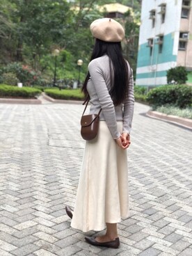 「Maple（メープル）のアイテム（トップス）」を使った、Yukki Liさん（レディース・158cm）の冬コーディネート