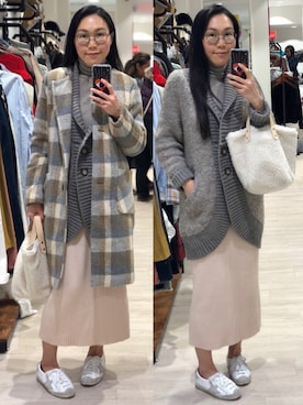 「BARNDOOR（バーンドア）のアイテム」を使った、Yukki Liさん（レディース・158cm）の冬コーディネート